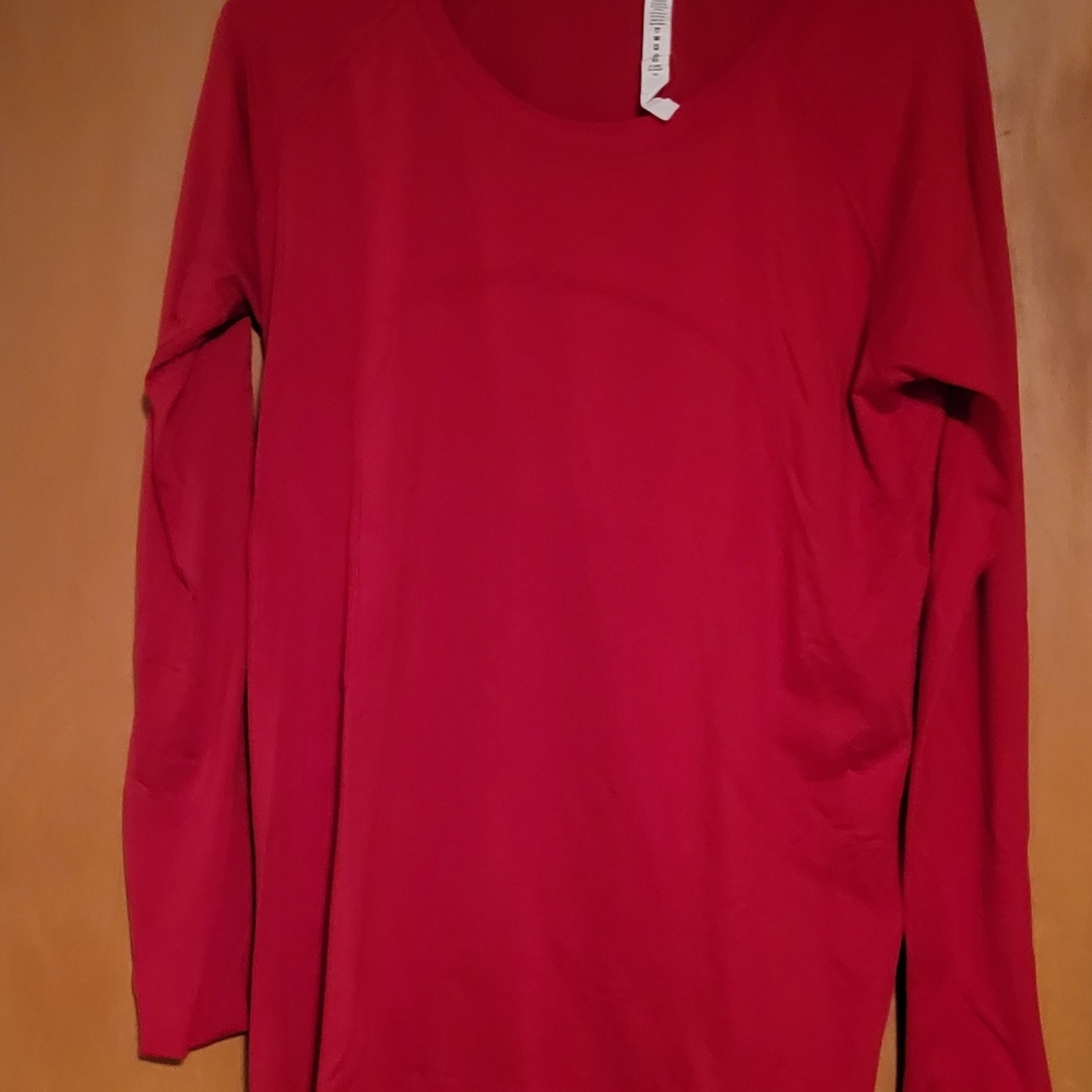 Women's Red Long Sleeve Top